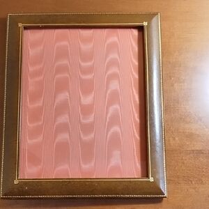 Vintage Leather Frame 8x10 Picture Brown Gold Embossing From Desk Blotter Set